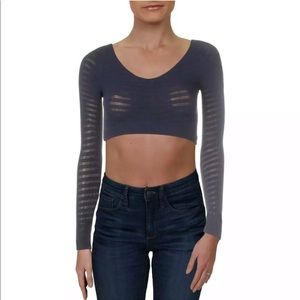 Free People Gone Adrift Long Sleeve Crop Top